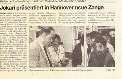 Ausbau des Vertriebsnetzes durch Gewinnung von nationalen und internationalen Kunden. Getrieben vom Erfolg und der erweiterten Marktkenntnisse wurden weitere Werkzeuge erfunden und mit Erfolg auf den Markt gebracht. Besonders die Innen-Dosen-Entmanteler spielen in der Installationstechnik des Elektrohandwerkes eine wichtige Rolle. Neben dem Kabelmesser werden nun diese Werkzeuge Pfeiler der schnellen und sicheren Kabelbearbeitung in Industrie und Handwerk.